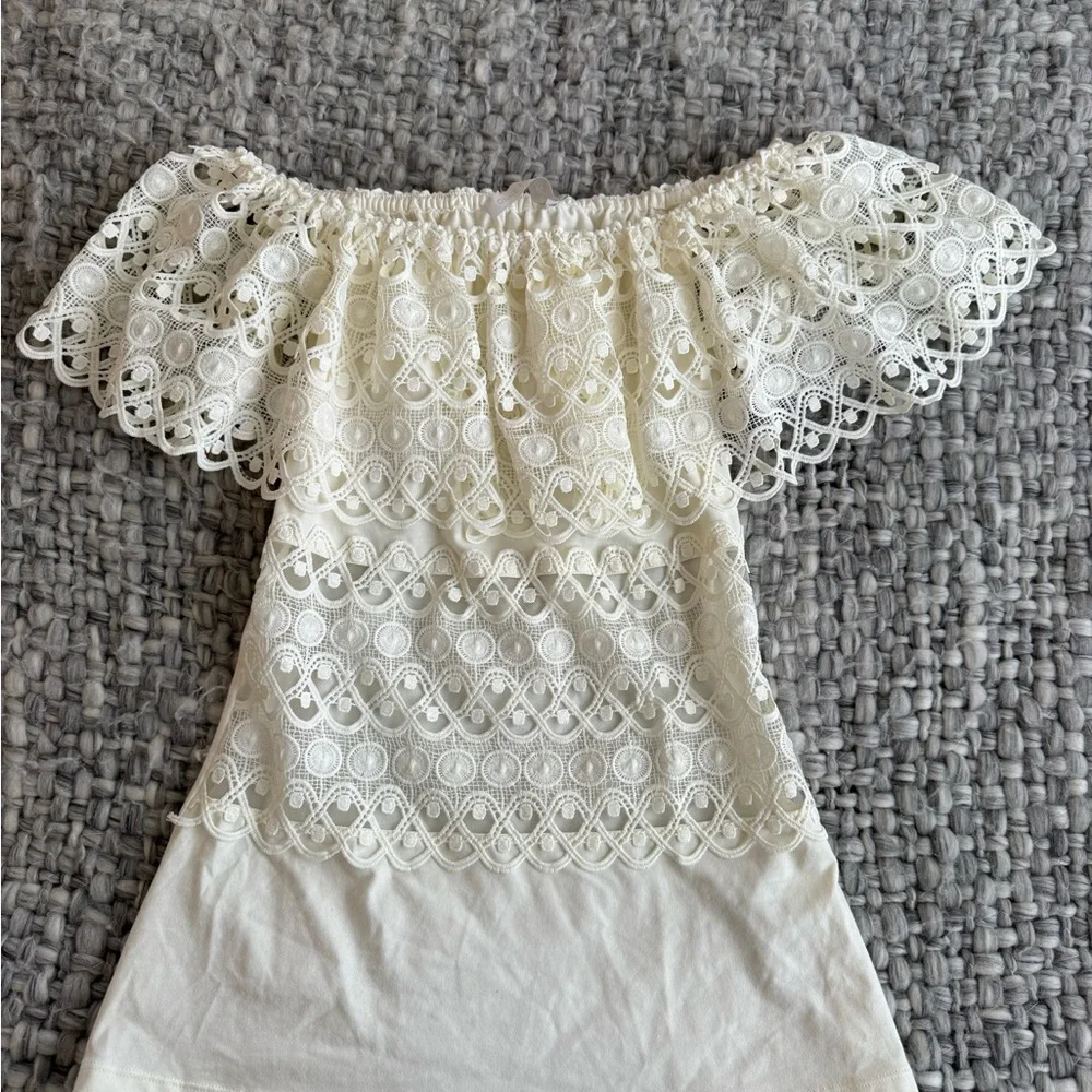 Anne Fontaine White Lace Top - Picture 4 of 4